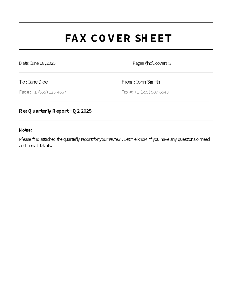 Classic cover sheet preview